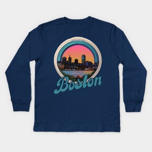 Boston - Skyline Kids Long Sleeve T-Shirt